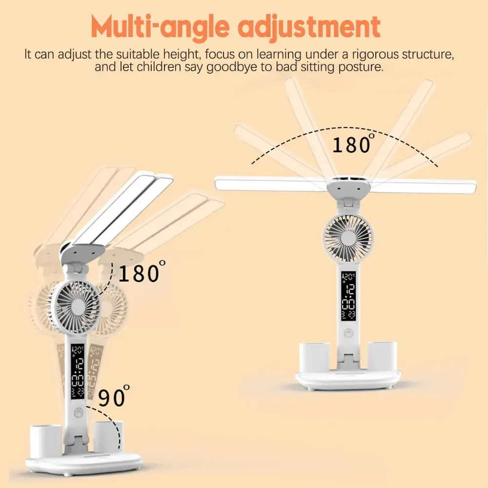 Desktop Multifunctional Study Lamp with Fan