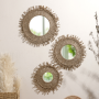 Bohemian Handmade Curry Cotton Rope Weave Round Wall Mirror