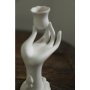 Matte Cool White Finger Ceramic Candlestick