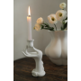 Matte Cool White Finger Ceramic Candlestick